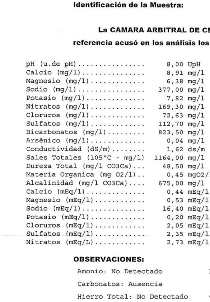 Documento de análisis de nutrientes de una muestra de FVH al día 12
